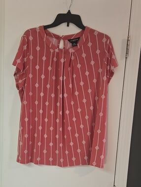 Liz Claiborne Dusty Rose Short-Sleeve Printed Blouse